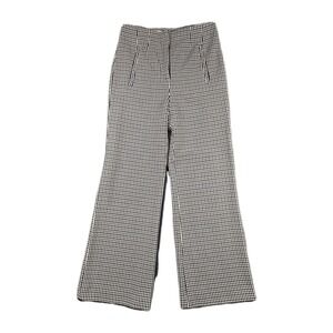 Veronica Beard Dova Pant Womens 2 Black Ivory Blue Houndstooth Tailored Trouser